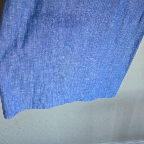 Talbots Linen Blend Floral Embroidered Chambray Shift Dress Blue Size Women's 16 - Picture 4 of 10